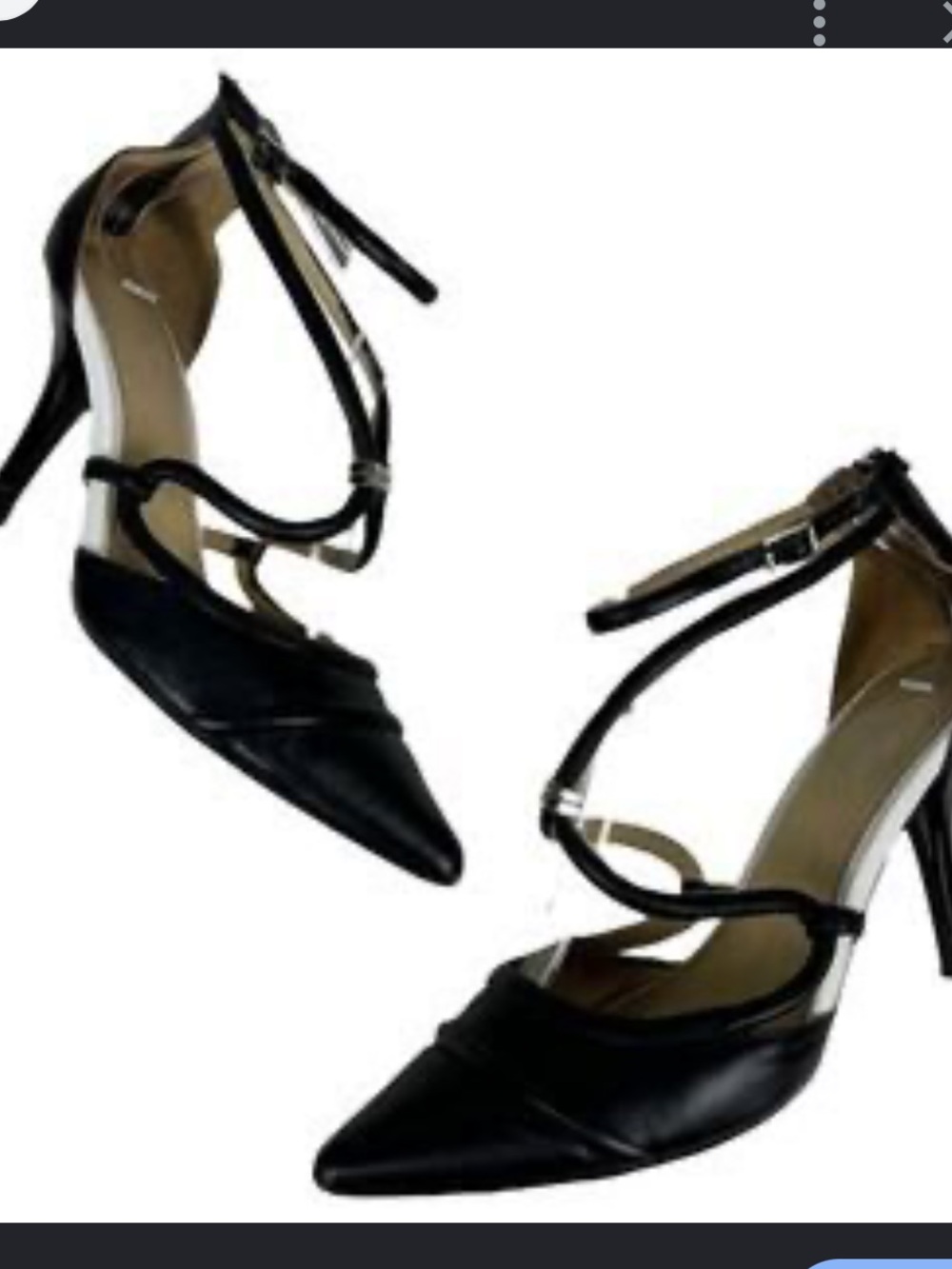 L.A.M.B. Black Pointed Toe Strappy Heels